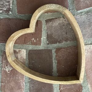 Decorative solid wood heart decor 💛